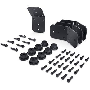 Ozco Building Products 51768 Ironwood 4-inch Flush Inside 45-degree Angle Bracket, (4 per Pack), Black
