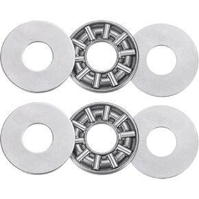 uxcell 2 Pcs AXK0821 2AS Thrust Needle Roller Bearings with Washers, 0.31" ID, 0.82" OD, 0.16" Thk, for Lawn Mower Truck Power Steering, Chrome Steel (ABEC5) in Kuwait