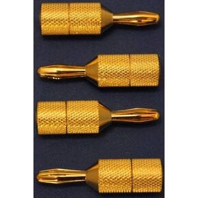 Apollo AV, Inc. Gold Plated (Thick 3u) Spade to Banana Speaker Cable Adapters - Audiophile Quality - 4pk