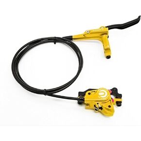 Meteorolite MTB Front Hydraulic Disc Brakes, Gold Aluminum Alloy Hydraulic Brakes for Mountain Bike Right Rear 1700mm Hydraulic Bicycle Brakes with is/PM Adapter Fit 160mm Rotor