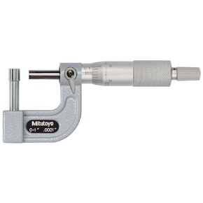 Mitutoyo 115-314 LCD Tube Micrometer, Cylindrical Anvil, Ratchet Stop, 0-1" Range, 0.0001" Graduation, +/-0.00015" Accuracy, 8.2mm Dia. Cylindrical Tip