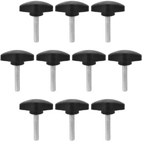 MroMax 10Pcs M5x20mm Clamping Handle Screw Knobs T-Shape Grip Male Thread Plastic Thumb Screws Quick Remove or Replace Hand Tightening Knob for Construction, Lathe Machine, Industry Equipment