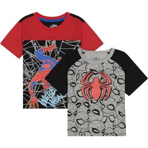Marvel Spider-Man Boys 2 Pack Short Sleeve T-Shirts for Toddler and Little Kids - Multicolor