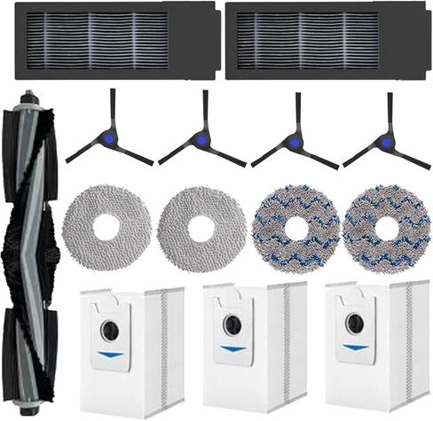 ملحقات ECOVACS Deebot X2 Omni: قطع غيار متوافقة مع ECOVACS Deebot X2 Pro الرئيسية لمرشح الفرشاة ووسادة الممسحة وأكياس الغبار ومرفقات الفرشاة الجانبية in Kuwait