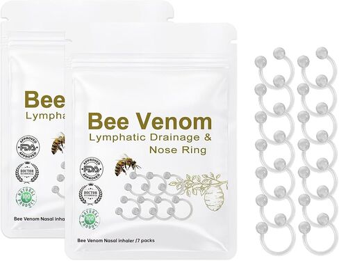 2 Pack Bee Venom Lymphatic Drainage Nose Ring, Bee Venom Nose Ring in Saudi Arabia