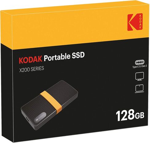 كوداك SSD X200 المحمول بسعة 128 جيجابايت مع USB-C 3.1 الجيل الثاني (10 جيجابت في الثانية) in Kuwait
