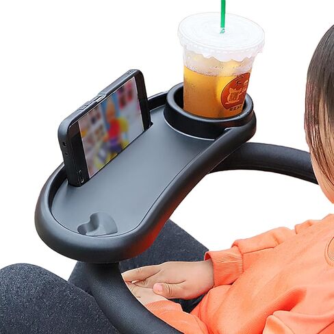 حامل أكواب VisionKids VisionKids 3 في 1 لعربة الأطفال مع حامل هاتف وصينية للوجبات الخفيفة |مرفق صينية عربة الأطفال مع حامل أكواب لزجاجة الأطفال ذات الكوب المضاد للانسكاب والوجبات الخفيفة | ملحقات عربة الأطفال العالمية (أسود) in Kuwait
