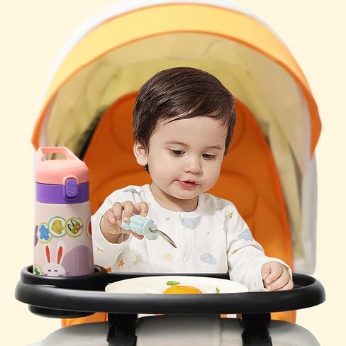 حامل أكواب VisionKids VisionKids 3 في 1 لعربة الأطفال مع حامل هاتف وصينية للوجبات الخفيفة |مرفق صينية عربة الأطفال مع حامل أكواب لزجاجة الأطفال ذات الكوب المضاد للانسكاب والوجبات الخفيفة | ملحقات عربة الأطفال العالمية (أسود) in Kuwait