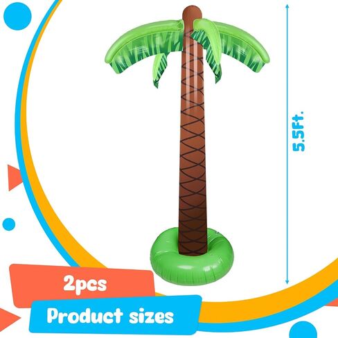 عمر الحاضر نفخ أشجار النخيل، 5.5ft-2pack تفجير أشجار النخيل لديكورات حزب هاواي، الأطراف لوا، زينة حزب الشاطئ، ديكور حزب الصيف الاستوائية موضوع ديكور متعة في الهواء الطلق in Saudi Arabia