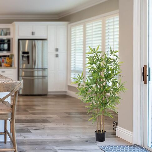 شجرة اللبخ الاصطناعية SOFTFLAM بطول 5 أقدام، نبات صناعي بسيقان و708 أوراق، مثالي للديكور الداخلي للمنزل والمكتب in Kuwait