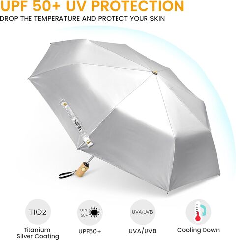 G4Free UPF 50+ UV Protection Travel Sun Umbrella Compact 42 Inch Small Umbrella Carbon Fiber Super Slim Small Mini Sun Umbrellas in Saudi Arabia