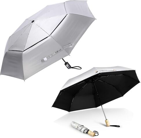 G4Free 2 Pack UPF 50+ UV Protection Umbrella, 46 Inch & 42 Inch (Black) in Saudi Arabia