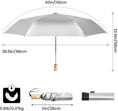 G4Free 2 Pack UPF 50+ UV Protection Umbrella, 46 Inch & 42 Inch (Black) in Saudi Arabia