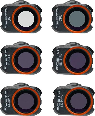 مجموعة فلاتر RCGEEK ND لملحقات DJI Mavic Mini 4K / Mini 2 / Mini SE/Mini، 6 قطع مرشحات عدسة كاميرا Gimbal لـ DJI Mini 2/Mini SE/Mini (ND8/PL، ND16/PL، ND32/PL، ND64/PL، CPL، الأشعة فوق البنفسجية) in Kuwait