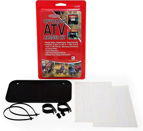 Hardline Products 2341B ATV License Plate Kit, Black Plastic in Saudi Arabia