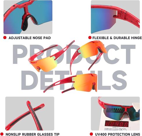 MARIDA Youth Sports Sunglasses, Running Sunglasses UV400 Protection Sun Glasses 8-16 in Saudi Arabia