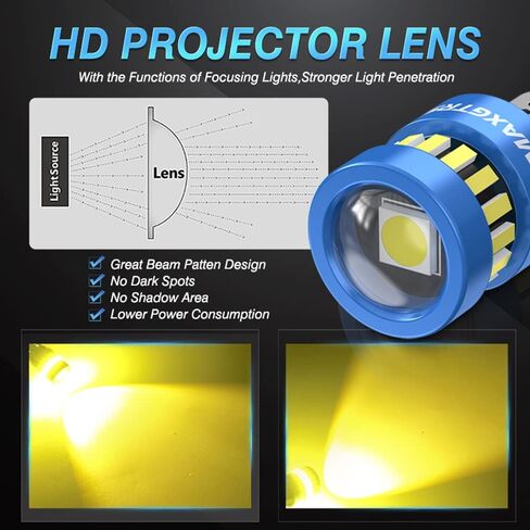 MAXGTRS 194 مصباح LED أزرق ثلجي 168 2825 W5W T10 Wedge 18-SMD 3014 شرائح LED مصابيح بديلة مع عدسة مكثف لباب السيارة وخريطة قبة أضواء لوحة الترخيص، حزمة من 2 in Kuwait