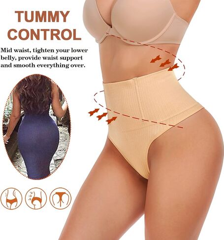 Jenbou Tummy Control Thong Shapewear for Women Butt Lifter Panties Seamless Body Shaper Underwear in Saudi Arabia