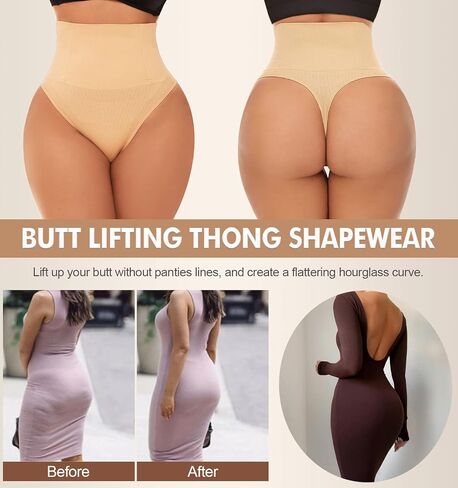 Jenbou Tummy Control Thong Shapewear for Women Butt Lifter Panties Seamless Body Shaper Underwear in Saudi Arabia
