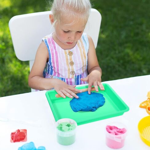 40 Pcs Plastic Art Trays Stackable Art Trays for Kids Plastic Trays Small Trays Craft Tray Kid Activity Plastic Tray for DIY Projects Painting Beads Home School, 5 Colors (11 x 8.3 x 1.2 Inch) in Saudi Arabia