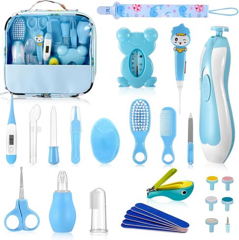 مجموعة العناية بصحة الطفل والعناية به 29 في 1 - أساسيات تنظيف حضانة الأطفال حديثي الولادة الآمنة مع مجموعة تشذيب أظافر الطفل ومشط الطفل وفرشاة وشفاطة الأنف وما إلى ذلك لمجموعة العناية بالطفل من البنات والأولاد in Kuwait