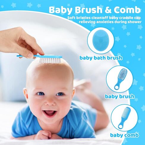 مجموعة العناية بصحة الطفل والعناية به 29 في 1 - أساسيات تنظيف حضانة الأطفال حديثي الولادة الآمنة مع مجموعة تشذيب أظافر الطفل ومشط الطفل وفرشاة وشفاطة الأنف وما إلى ذلك لمجموعة العناية بالطفل من البنات والأولاد in Kuwait