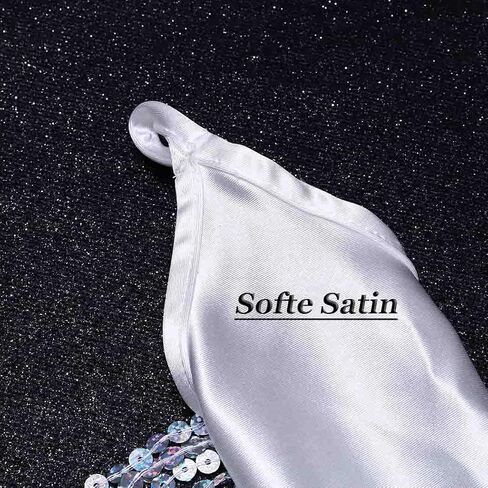 CASDRE Long Fingerless Satin Gloves Sequin Tassel Bridal Gloves Elbow Length 1920s Opera Cosplay Gloves for Women and Girls in Saudi Arabia