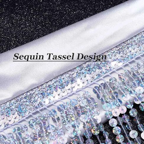 CASDRE Long Fingerless Satin Gloves Sequin Tassel Bridal Gloves Elbow Length 1920s Opera Cosplay Gloves for Women and Girls in Saudi Arabia