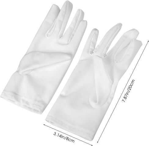 KALIONE Short Satin Gloves Opera Gloves Wedding Bridal Gloves Women's Gown Gloves White Gloves for Party Dance Dinner Banquet in Saudi Arabia