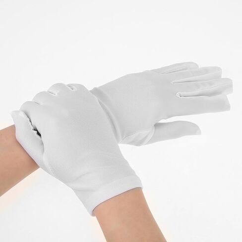 KALIONE Short Satin Gloves Opera Gloves Wedding Bridal Gloves Women's Gown Gloves White Gloves for Party Dance Dinner Banquet in Saudi Arabia