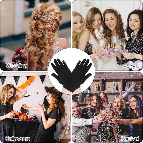 KALIONE Short Satin Gloves Opera Gloves Wedding Bridal Gloves Women's Gown Gloves White Gloves for Party Dance Dinner Banquet in Saudi Arabia