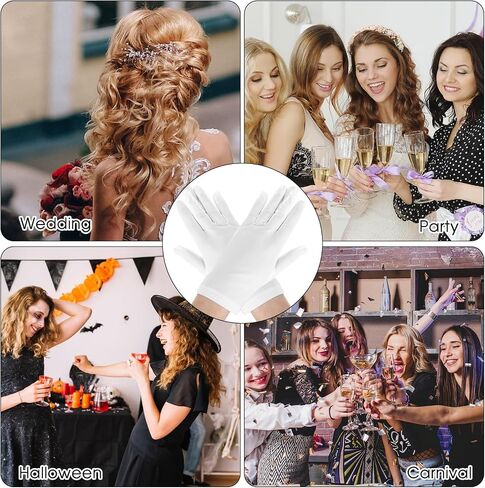 KALIONE Short Satin Gloves Opera Gloves Wedding Bridal Gloves Women's Gown Gloves White Gloves for Party Dance Dinner Banquet in Saudi Arabia