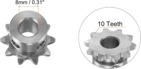 HARFINGTON B Type Roller Chain Sprocket 10 Teeth 8mm Bore Stainless Steel Motor Drive Gear for Chain DIN/ISO No. 04C-1 and ANSI No. #25 in Saudi Arabia