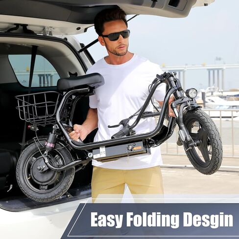 سكوتر كهربائي كاروما بيك 819 واط مع مقعد، بطارية 375 واط في الساعة، نطاق 25 ميل، سرعة قصوى 20 ميل في الساعة، إطار 14 بوصة، مقعد ممتص للصدمات، سكوتر كهربائي قابل للطي للبالغين، دراجة كهربائية للتنقل in Kuwait