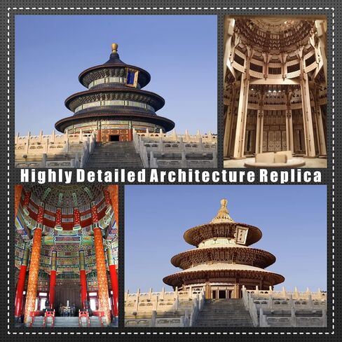 CHUKER Big Architecture Model Kit for Adults, Highly Skillful 3D Wooden Puzzle DIY Gift with Lights, Temple of Heaven (1634 Pieces) in Saudi Arabia
