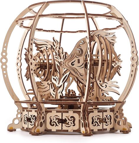 UGEARS 3D Puzzle Mechanical Aquarium - Creative 3D Wooden Puzzles Idea - Aquarium Wood Model Kit - Unique Wooden Puzzle - 3D Puzzles for Adults and Kids Building Kit in Saudi Arabia