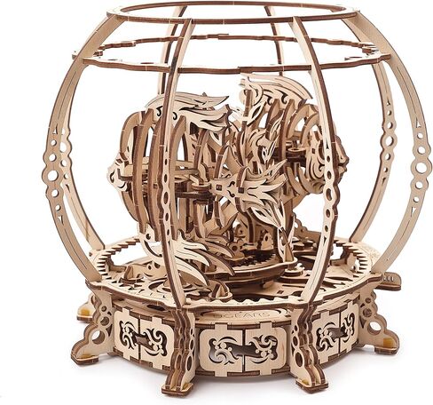 UGEARS 3D Puzzle Mechanical Aquarium - Creative 3D Wooden Puzzles Idea - Aquarium Wood Model Kit - Unique Wooden Puzzle - 3D Puzzles for Adults and Kids Building Kit in Saudi Arabia