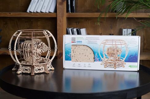 UGEARS 3D Puzzle Mechanical Aquarium - Creative 3D Wooden Puzzles Idea - Aquarium Wood Model Kit - Unique Wooden Puzzle - 3D Puzzles for Adults and Kids Building Kit in Saudi Arabia