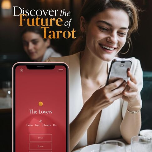 QR-Enhanced Tarot Cards for Beginners & Pros. 78 Card Gold Foil Minimalist Deck with Digital Learning Experience incl. Card Meanings, Rider Waite Imagery, Digital Guide Book & Spanish Translations. in Saudi Arabia