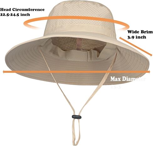 Rosoz Sun Hat for Men Women Boonie Bucket Hat Wide Brim Breathable Cooling Fishing Hats Safari Beach Garden UV Protection in Saudi Arabia