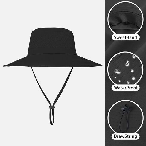 ZOORON Boonie Hat UPF 50+ Cooling Sun Hat for Men and Women,Wide Brim Bucket Hats with UV Protection for Safari Hiking Beach in Kuwait