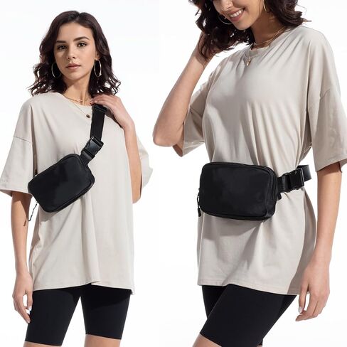 Fashion Belt Bag Fanny Packs Dupes Crossbody Sling Everywhere with Adjustable Strap for Running Traveling Hiking Workout Black in Saudi Arabia