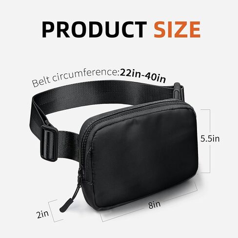 Fashion Belt Bag Fanny Packs Dupes Crossbody Sling Everywhere with Adjustable Strap for Running Traveling Hiking Workout Black in Saudi Arabia