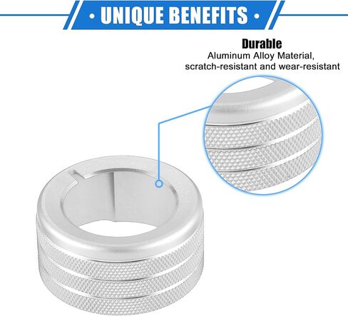 vekauto 5 قطع حلقات مقبض التحكم في المناخ AC متوافقة مع Toyota 4runner 2010-2022، سبائك الألومنيوم المتينة باللون الأحمر الداخلي لمقبض تكييف الهواء وغطاء حلقي in Kuwait