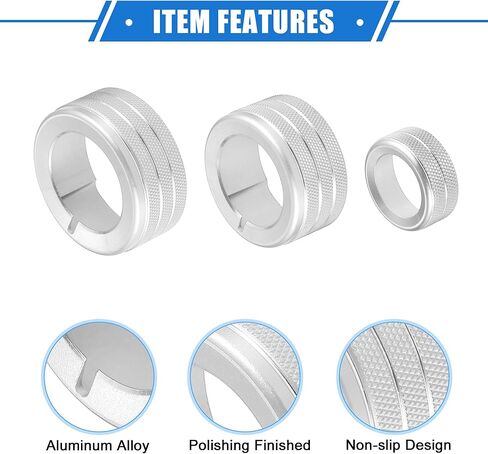 vekauto 5 قطع حلقات مقبض التحكم في المناخ AC متوافقة مع Toyota 4runner 2010-2022، سبائك الألومنيوم المتينة باللون الأحمر الداخلي لمقبض تكييف الهواء وغطاء حلقي in Kuwait