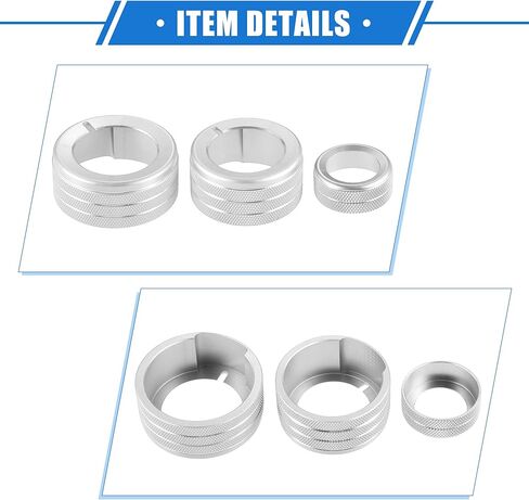 vekauto 5 قطع حلقات مقبض التحكم في المناخ AC متوافقة مع Toyota 4runner 2010-2022، سبائك الألومنيوم المتينة باللون الأحمر الداخلي لمقبض تكييف الهواء وغطاء حلقي in Kuwait