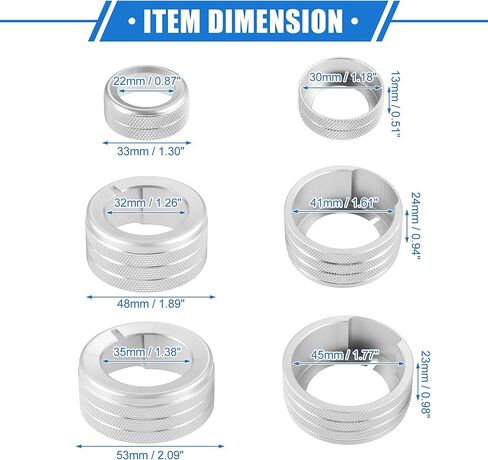 vekauto 5 قطع حلقات مقبض التحكم في المناخ AC متوافقة مع Toyota 4runner 2010-2022، سبائك الألومنيوم المتينة باللون الأحمر الداخلي لمقبض تكييف الهواء وغطاء حلقي in Kuwait