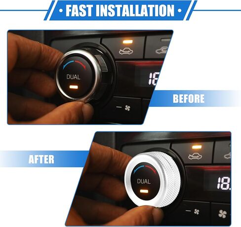 vekauto 5 قطع حلقات مقبض التحكم في المناخ AC متوافقة مع Toyota 4runner 2010-2022، سبائك الألومنيوم المتينة باللون الأحمر الداخلي لمقبض تكييف الهواء وغطاء حلقي in Kuwait