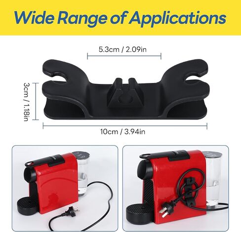 Cord Organizer, Paste on Kitchen Appliances, 6Pcs Cord Winder, Cord Keeper for Air Fryer, Coffee Maker, Toaster, Kitchen Mixer(Black) in Saudi Arabia