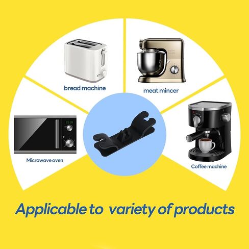 Cord Organizer, Paste on Kitchen Appliances, 6Pcs Cord Winder, Cord Keeper for Air Fryer, Coffee Maker, Toaster, Kitchen Mixer(Black) in Saudi Arabia